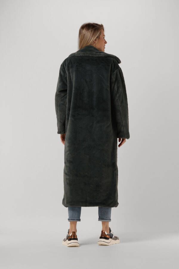 NOTRE-V Dames Jassen Fur Long Coat Donkergroen
