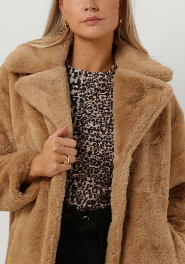NOTRE-V Dames Jassen Fur Coat Long Taupe