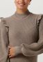 OBJECT Dames Jurken Objmalea L s Ruffle Knit Dress Bruin - Thumbnail 3