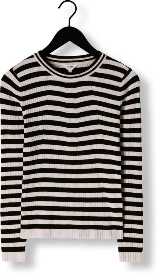 OBJECT Dames Tops & T-shirts Objnicia L s O-neck Knit Pullover Zwart