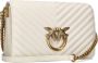 Pinko Klassieke Love Bag Click in Chevron Gewatteerd Nappa Leer White Dames - Thumbnail 3