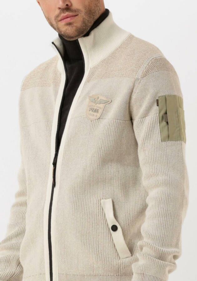 PME Legend Beige Vest Zip Jacket Cotton Structure Knit