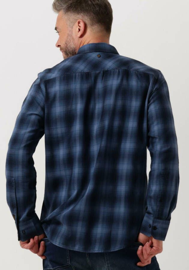 PME Legend Blauwe Casual Overhemd Long Sleeve Shirt Ctn Yarn Dyed Twill Check