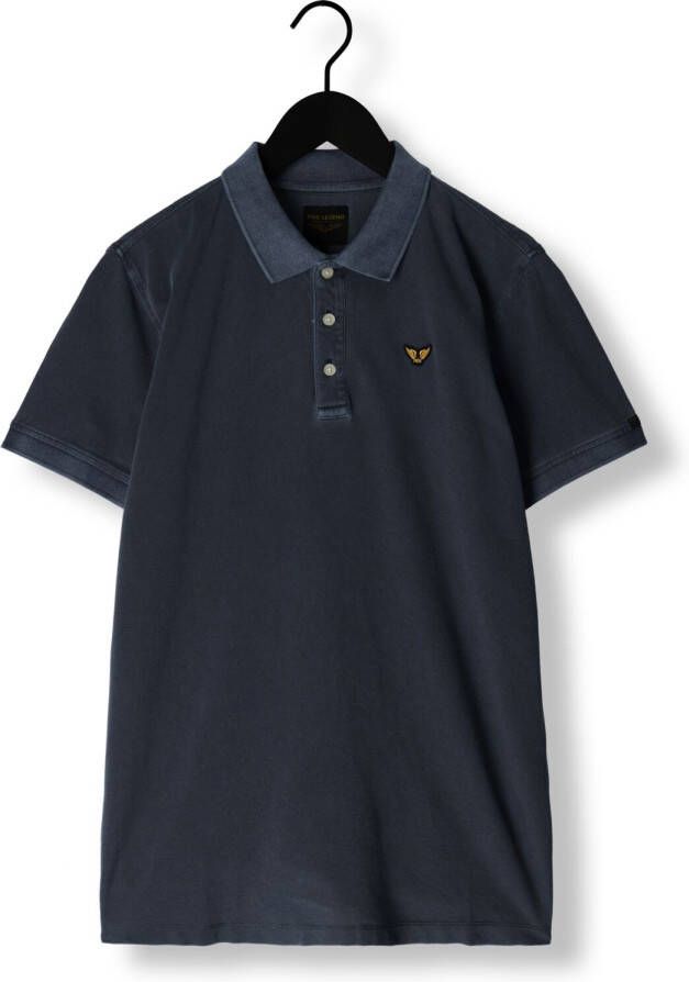 PME Legend Blauwe Polo Short Sleeve Polo Pique Garment Dye