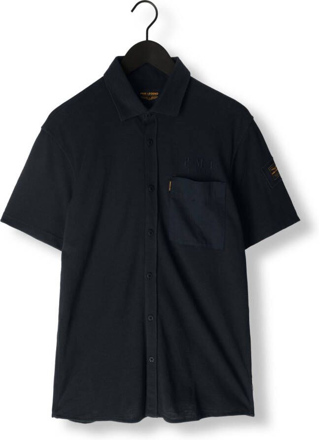 PME Legend Blauwe Polo Short Sleeve Shirt Ctn Jersey Slub Abate