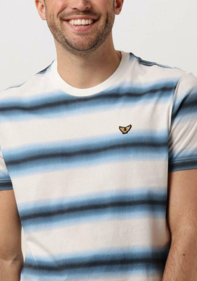 PME Legend Blauwe T-shirt Short Sleeve R-neck Single Jersey Printed