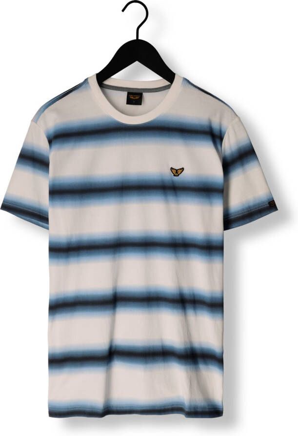 PME Legend Blauwe T-shirt Short Sleeve R-neck Single Jersey Printed