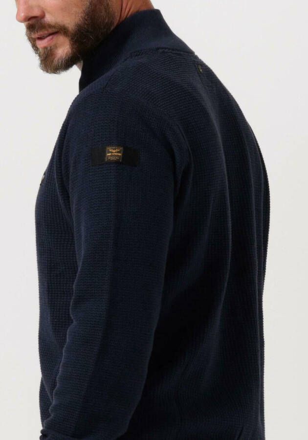 PME Legend Blauwe Vest Zip Jacket Cotton Knit