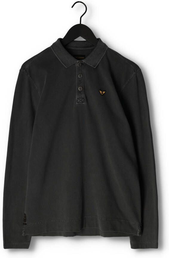 PME LEGEND Heren Polo's & T-shirts Long Sleeve Polo Pique Garment Dye Donkergrijs