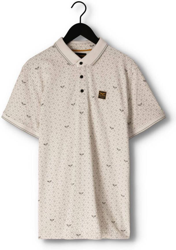 PME Legend Gebroken Wit Polo Short Sleeve Polo Fine Pique All Over Print