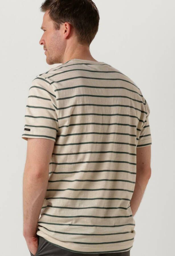 PME Legend Gebroken Wit T-shirt Short Sleeve R-neck Space Yd Striped Jersey