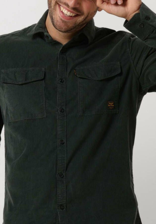 PME Legend Groene Overshirt Long Sleeve Shirt Fine Ctn Corduroy