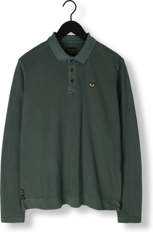 PME LEGEND Heren Polo's & T-shirts Long Sleeve Polo Pique Garment Dye Groen