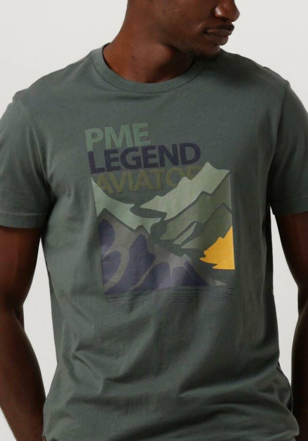 PME LEGEND Heren Polo's & T-shirts Short Sleeve R-neck Single Jersey Groen