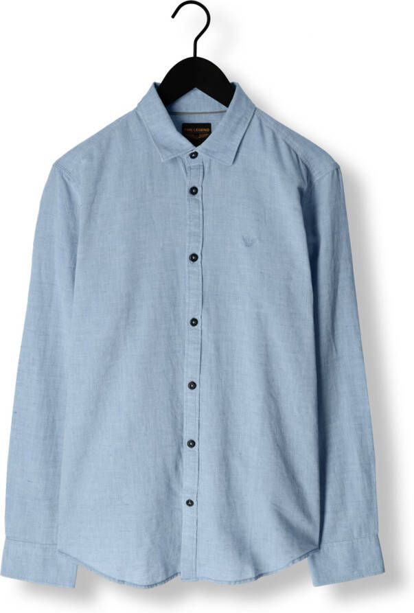 PME Legend Lichtblauwe Casual Overhemd Long Sleeve Shirt Ctn linen 2 Tone