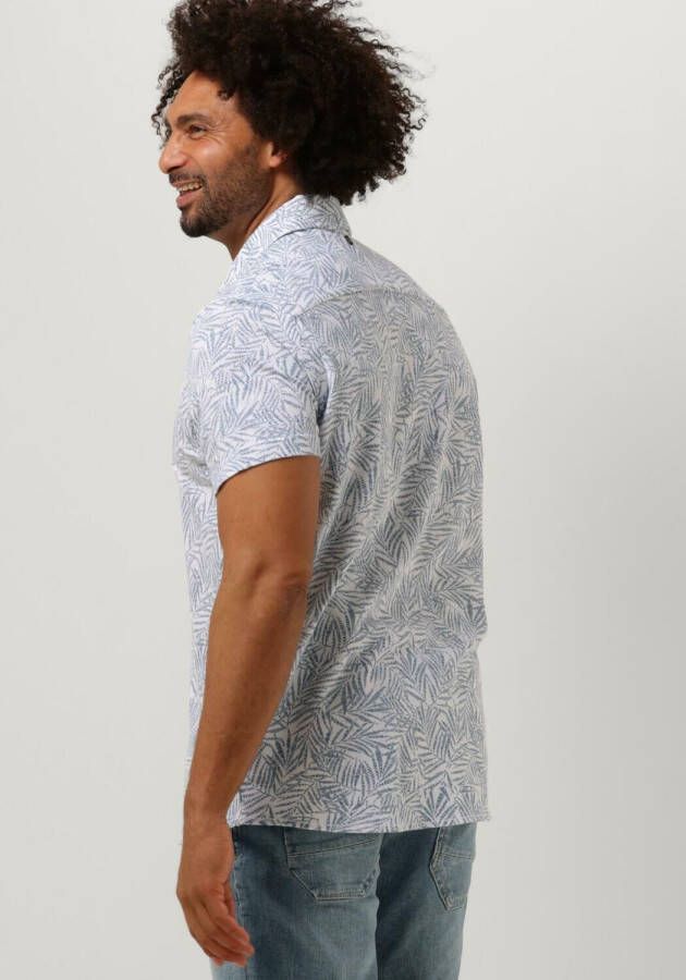 PME Legend Lichtblauwe Casual Overhemd Short Sleeve Shirt Print On Pique Jersey