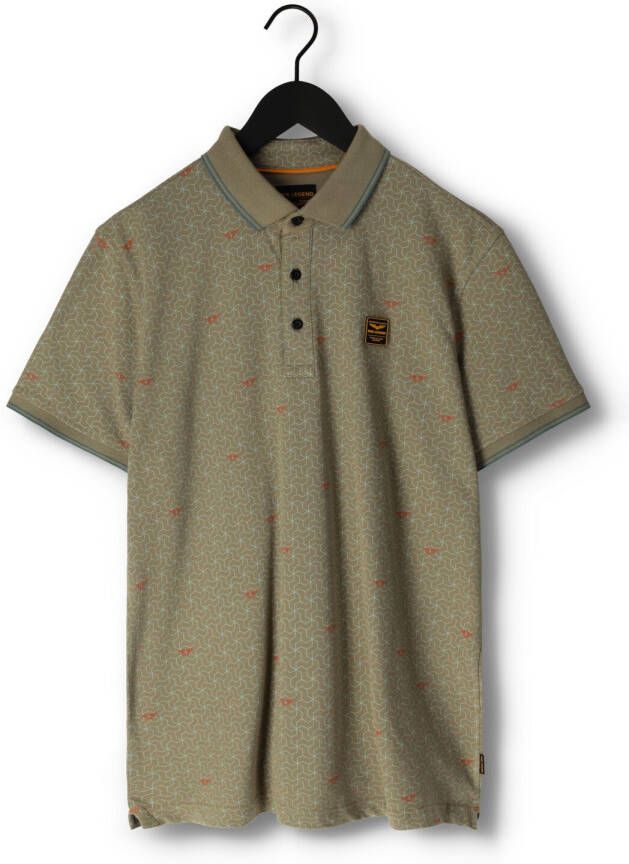 PME Legend Olijf Polo Short Sleeve Polo Fine Pique All Over Print