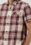 PME Legend Roze Casual Overhemd Short Sleeve Shirt Slub Check Ruby - Thumbnail 5