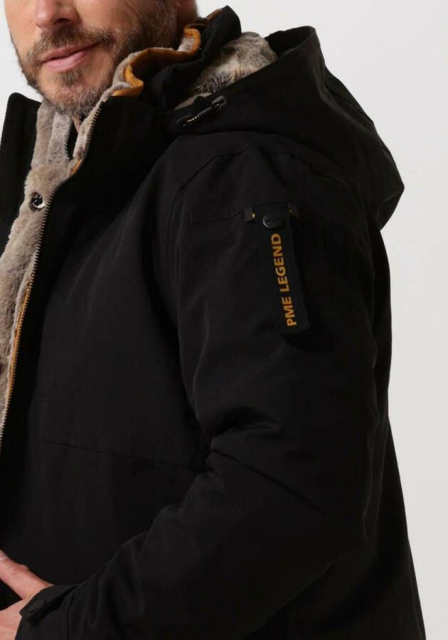 PME Legend Zwarte Semi Long Jacket Snowpack Icon 2.0