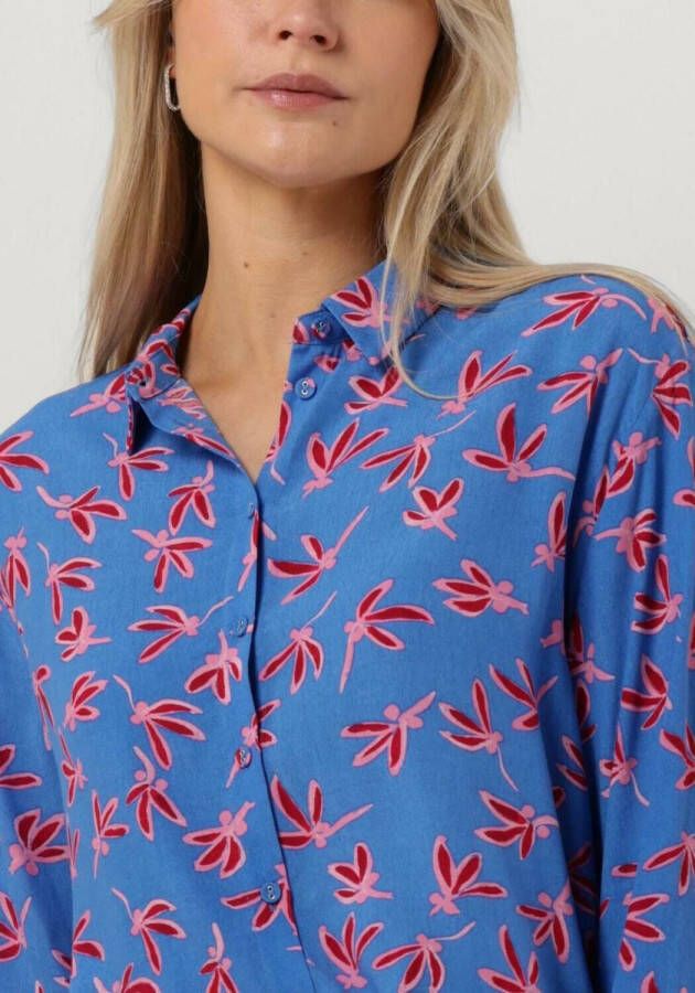 POM AMSTERDAM Dames Blouses Blouse Milly 7235 Blauw