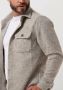 Profuomo casual overhemd overshirt beige knopen effen wol - Thumbnail 5