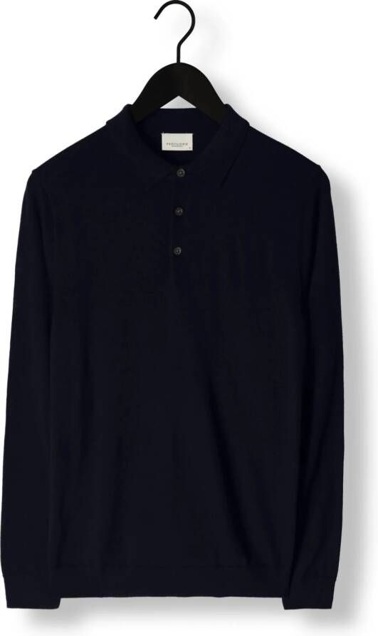 PROFUOMO Heren Polo's & T-shirts Polo Longsleeve Donkerblauw