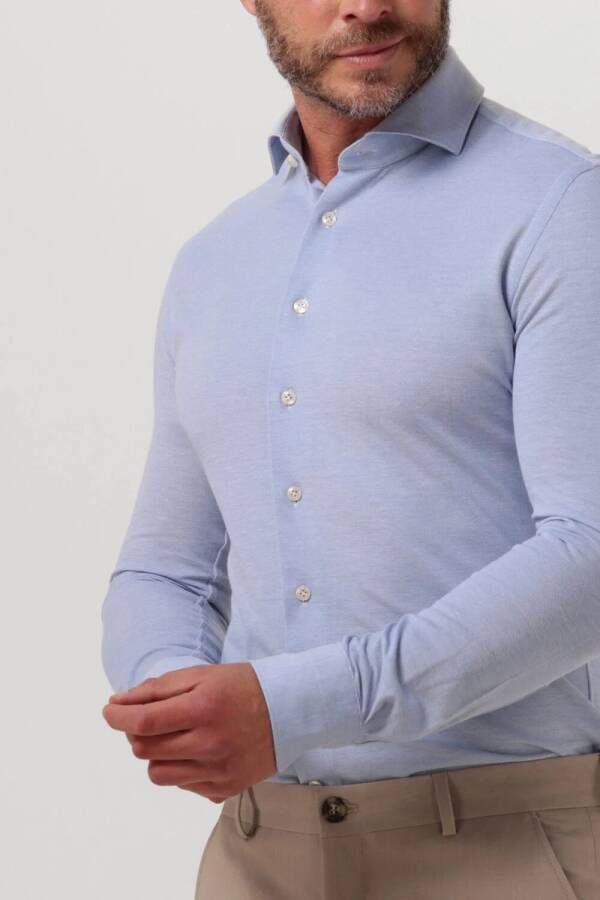 Profuomo Lichtblauwe Klassiek Overhemd Knitted Shirt