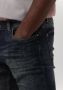 Purewhite Donkerblauwe Slim Fit Jeans #the Jone Skinny Fit Jeans With Allover Damgaing Spots - Thumbnail 5