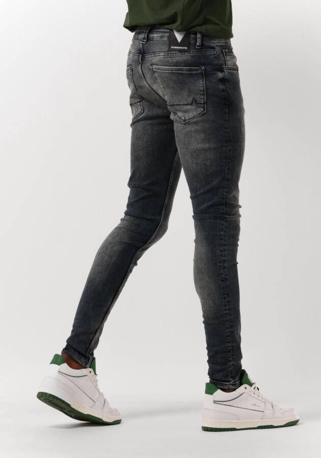 Purewhite Donkergrijze Skinny Jeans #the Dylan Super Skinny Fit Jeans With Scratches