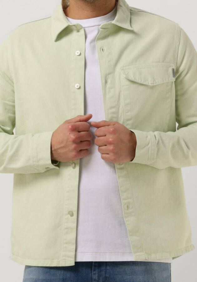 PUREWHITE Heren Overhemden Twill Overshirt With Big Pocket At Chest Groen