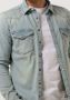 PUREWHITE Heren Overhemden Denim Shirt With Pressbuttons And Pockets On Chest Lichtblauw - Thumbnail 3