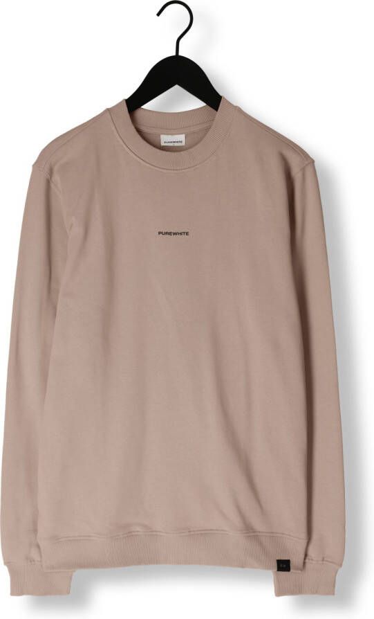 PUREWHITE Heren Truien & Vesten Crewneck With Front Print And Back Artwork Taupe