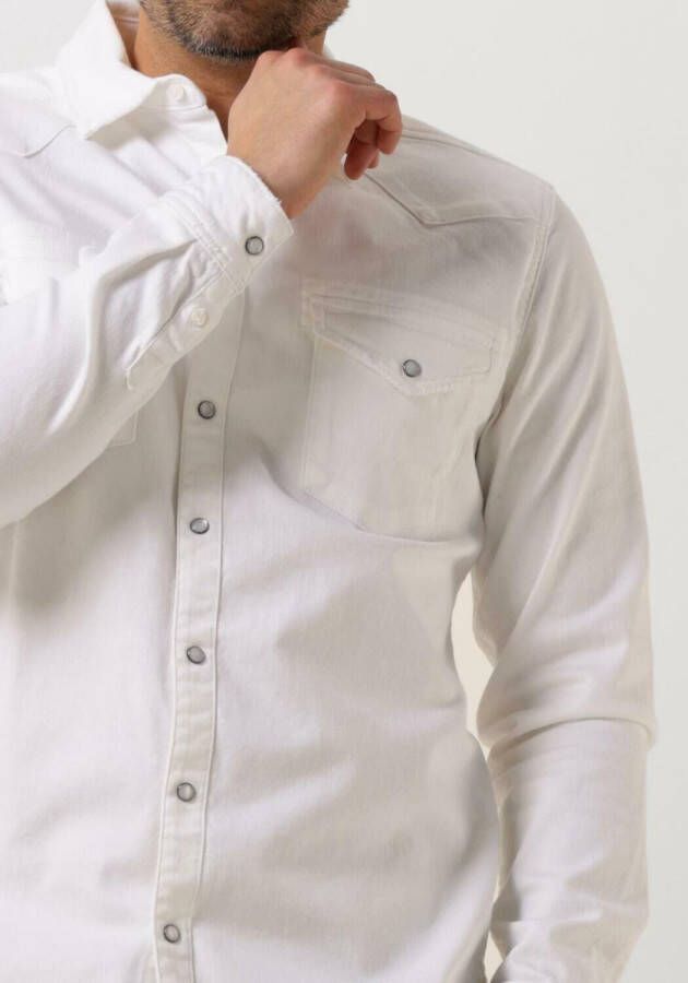 Purewhite Witte Overshirt Denim Shirt With Pressbuttons And Pockets On Chest
