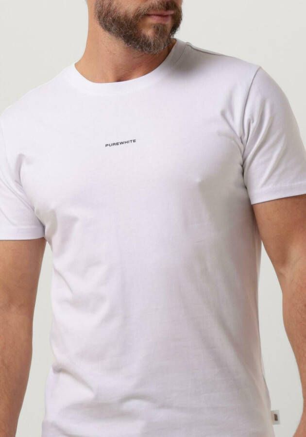 PUREWHITE Heren Polo's & T-shirts Tshirt With Small Logo On Chest And Big Back Print Wit
