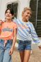 Retour Jeans T-shirt Idorra met tekst neon oranje Meisjes Katoen Ronde hals 122 128 - Thumbnail 4