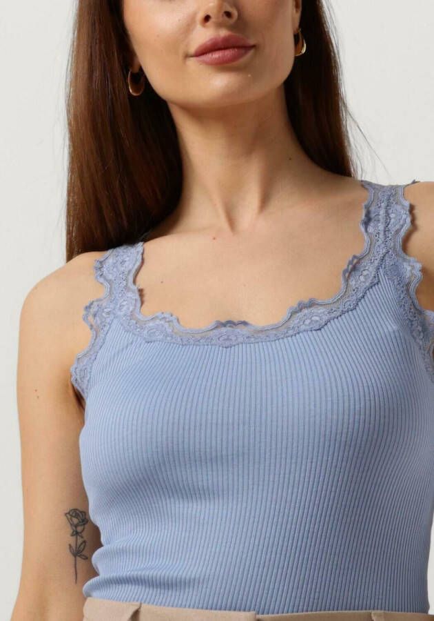 ROSEMUNDE Dames Tops & T-shirts Silk Top W Lace Blauw