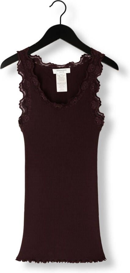 ROSEMUNDE Dames Tops & T-shirts Babette Silk Top W Lace Bruin