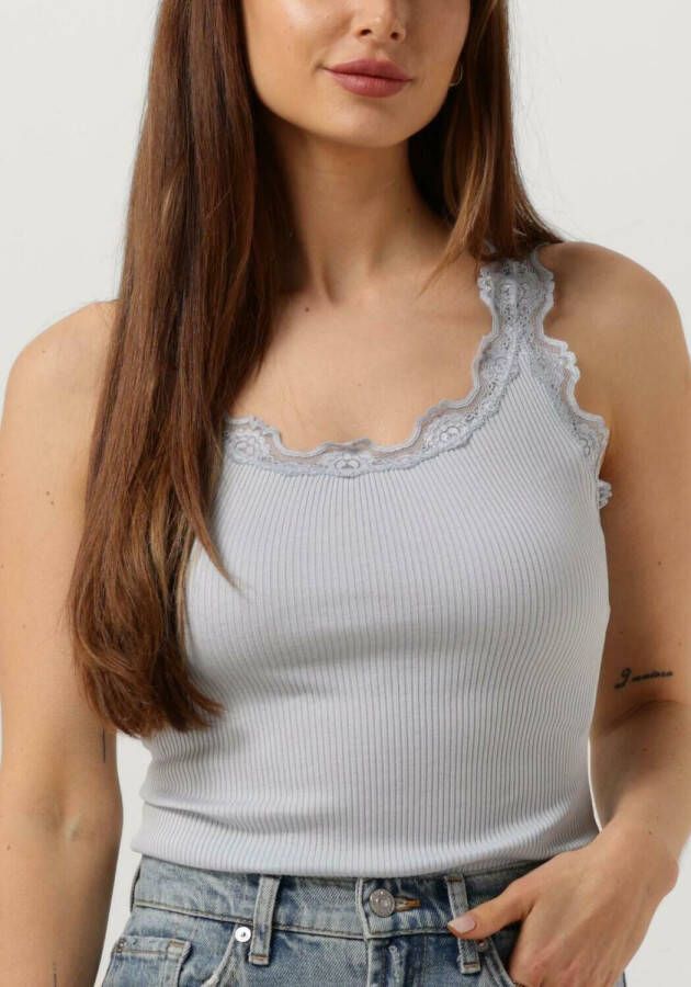 ROSEMUNDE Dames Tops & T-shirts Silk Top W Lace Lichtblauw
