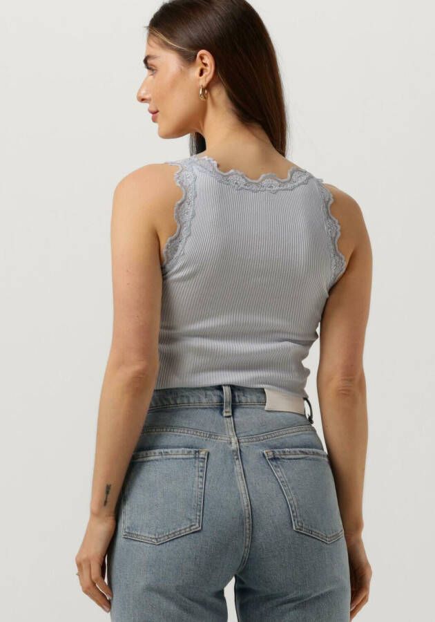 ROSEMUNDE Dames Tops & T-shirts Silk Top W Lace Lichtblauw