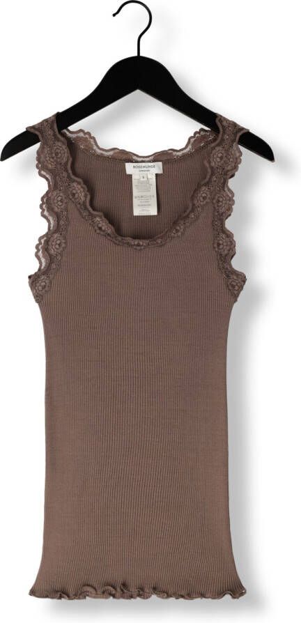 ROSEMUNDE Dames Tops & T-shirts Babette Silk Top W Lace Taupe