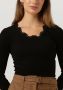 ROSEMUNDE Dames Tops & T-shirts Babette Silk T-shirt Lace Zwart - Thumbnail 2