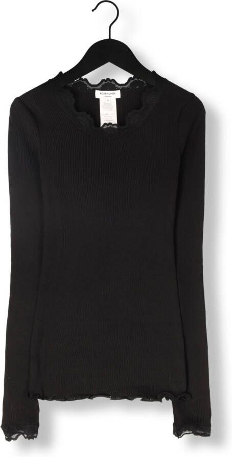 ROSEMUNDE Dames Tops & T-shirts Babette Silk T-shirt Lace Zwart