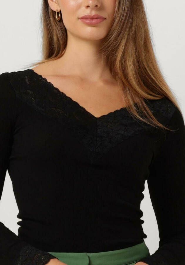 ROSEMUNDE Dames Tops & T-shirts Organic T-shirt Lace Zwart