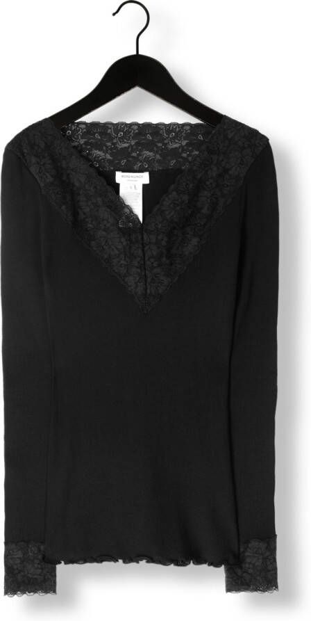 ROSEMUNDE Dames Tops & T-shirts Organic T-shirt Lace Zwart