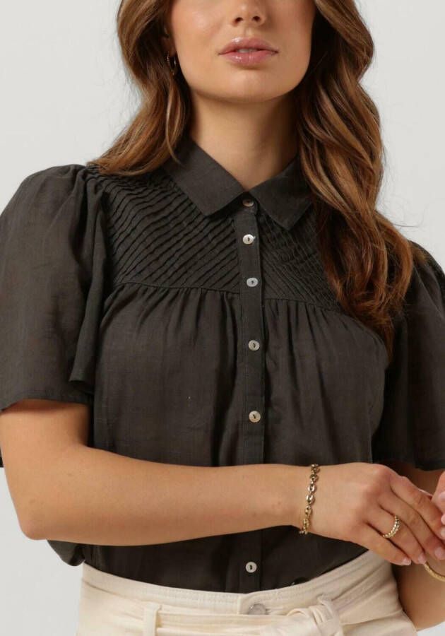 RUBY TUESDAY Dames Blouses Imee Collar Pintuck Blouse Donkergrijs