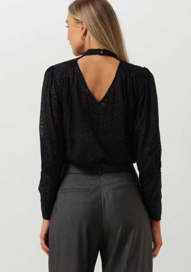SCOTCH & SODA Dames Blouses Mock Neck Top With Open Back Detail Blauw