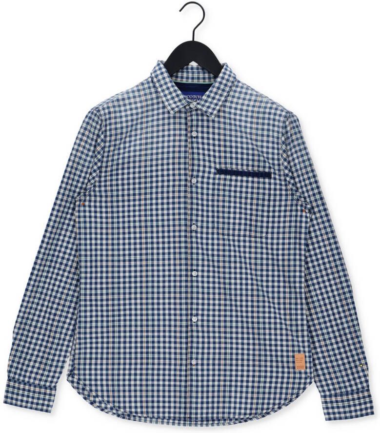 SCOTCH & SODA Heren Overhemden Indigo Yarn-dyed Checked Shirt Blauw