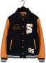 Scotch & Soda baseball jacket met wol en printopdruk blauw cognac - Thumbnail 4