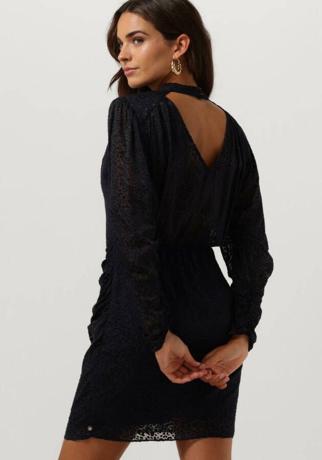 SCOTCH & SODA Dames Jurken Mock Neck Mini Dress With Open Back Detail Blauw