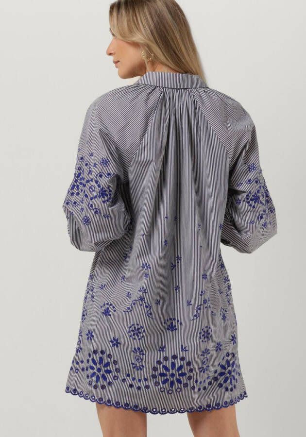 SCOTCH & SODA Dames Jurken Striped Shirt Dress With Embroidery In Organic Cotton Blauw